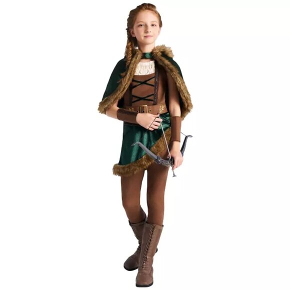 Girls Spirit Halloween Viking Valhalla Huntress Warrior Costume, SZ M, 6 PC - Picture 1 of 2